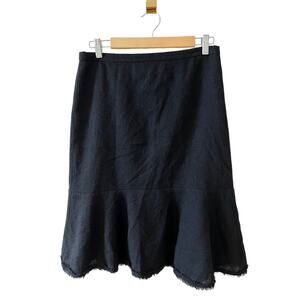 J Crew tailored wool flare career skirt black 4